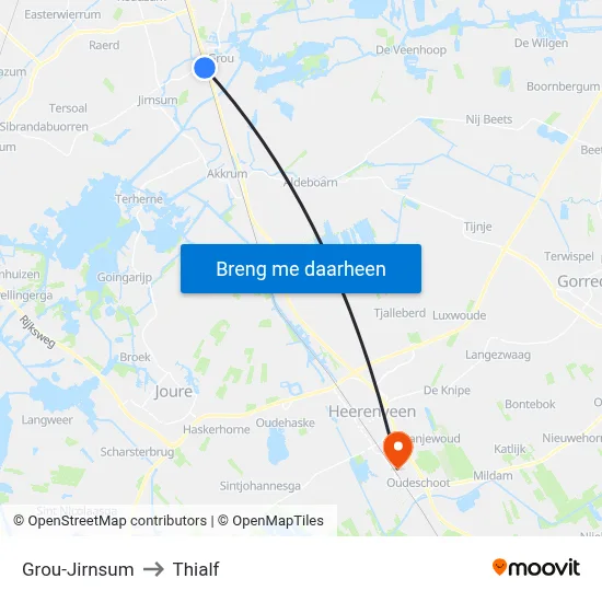 Grou-Jirnsum to Thialf map