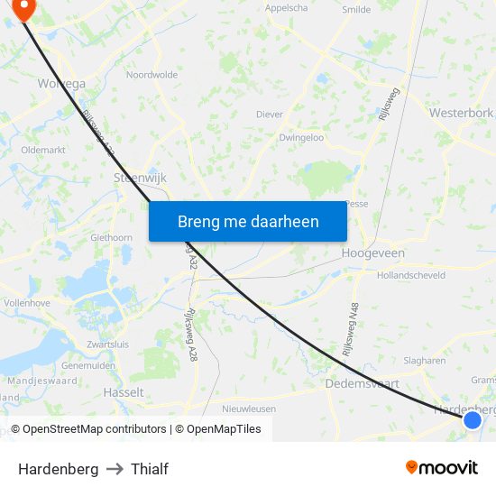 Hardenberg to Thialf map