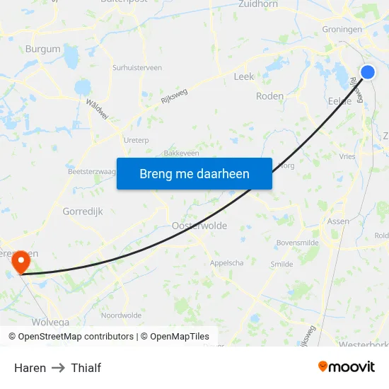 Haren to Thialf map