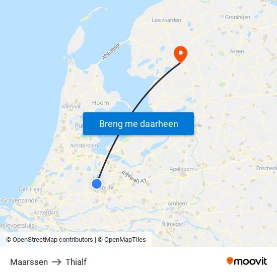 Maarssen to Thialf map