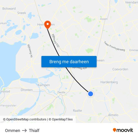 Ommen to Thialf map