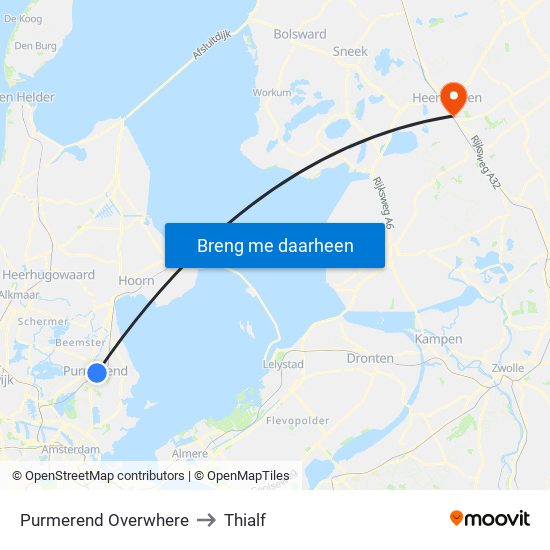 Purmerend Overwhere to Thialf map