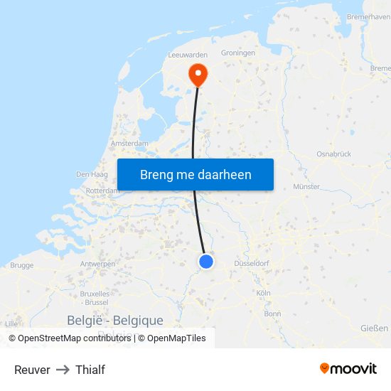 Reuver to Thialf map