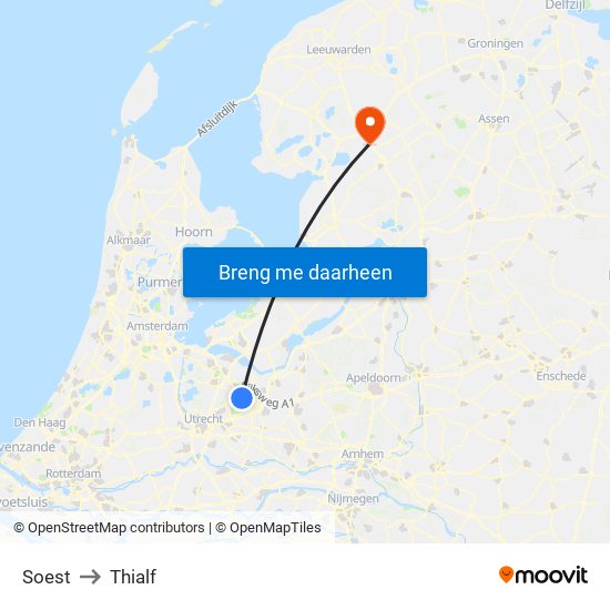 Soest to Thialf map