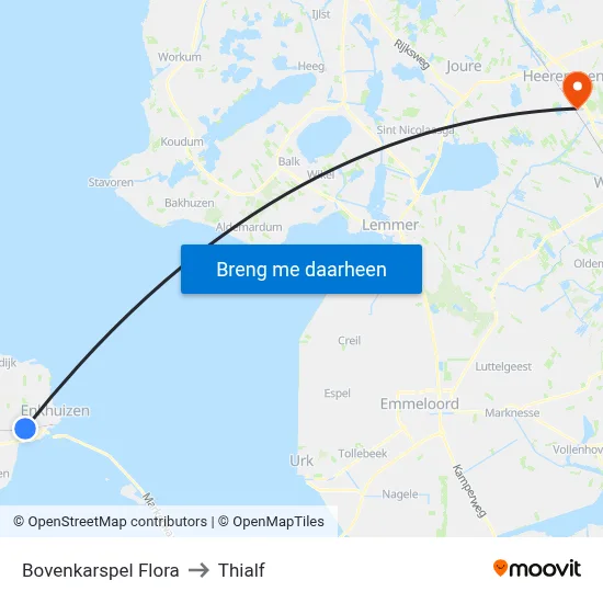 Bovenkarspel Flora to Thialf map