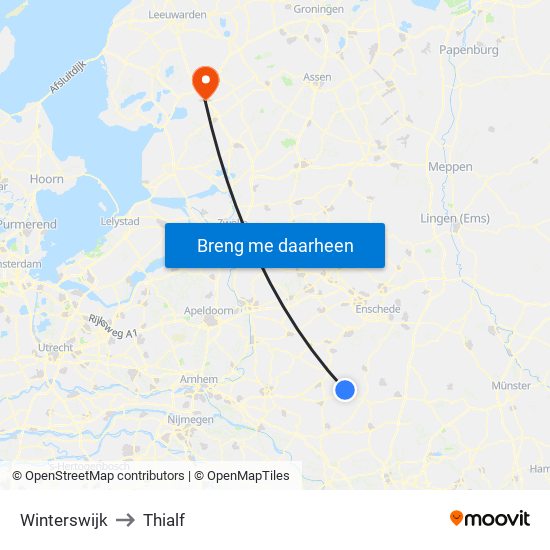 Winterswijk to Thialf map