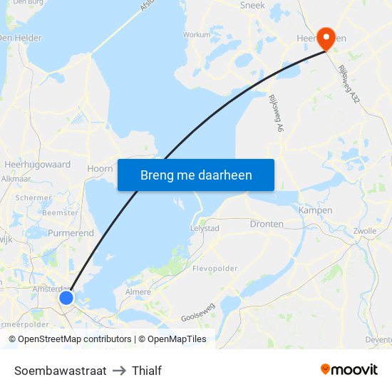 Soembawastraat to Thialf map