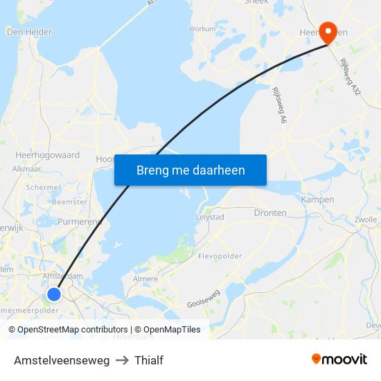 Amstelveenseweg to Thialf map