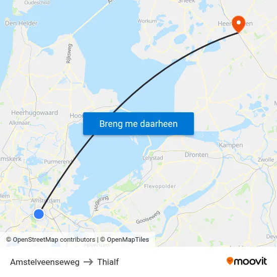 Amstelveenseweg to Thialf map