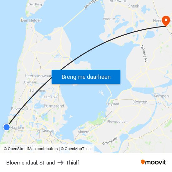 Bloemendaal, Strand to Thialf map