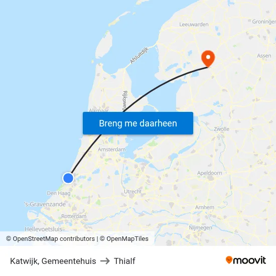 Katwijk, Gemeentehuis to Thialf map