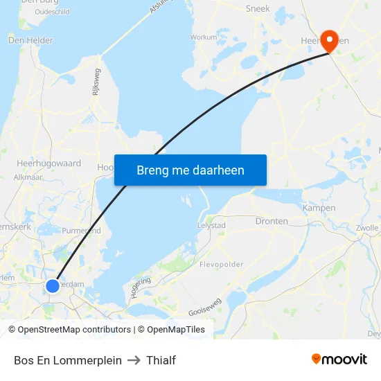 Bos En Lommerplein to Thialf map