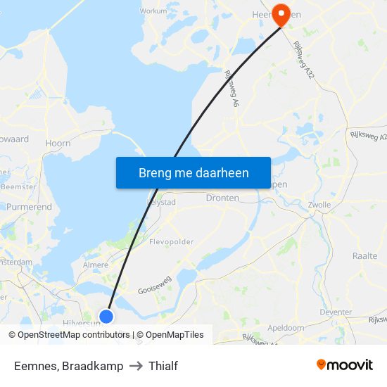 Eemnes, Braadkamp to Thialf map