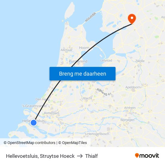 Hellevoetsluis, Struytse Hoeck to Thialf map