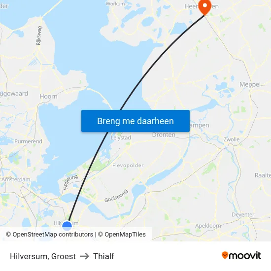 Hilversum, Groest to Thialf map