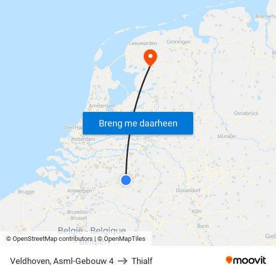 Veldhoven, Asml-Gebouw 4 to Thialf map