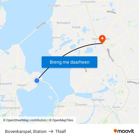 Bovenkarspel, Station to Thialf map