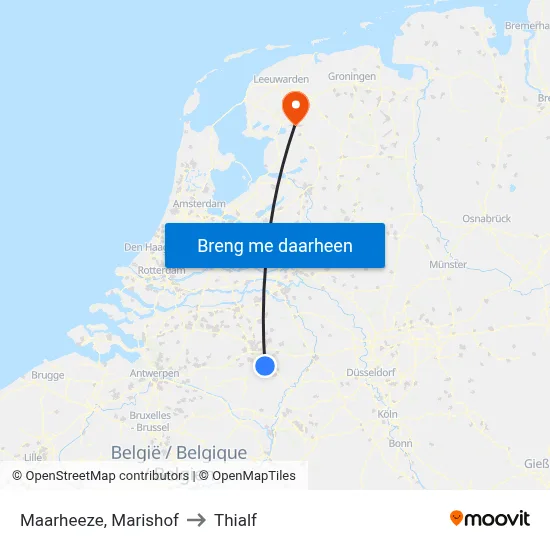 Maarheeze, Marishof to Thialf map