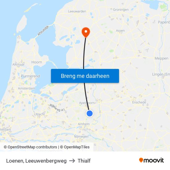 Loenen, Leeuwenbergweg to Thialf map