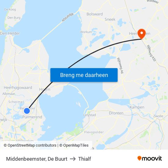 Middenbeemster, De Buurt to Thialf map