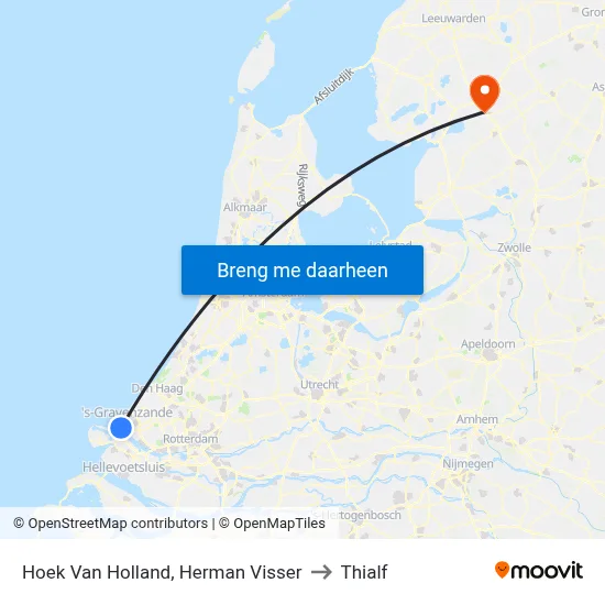 Hoek Van Holland, Herman Visser to Thialf map
