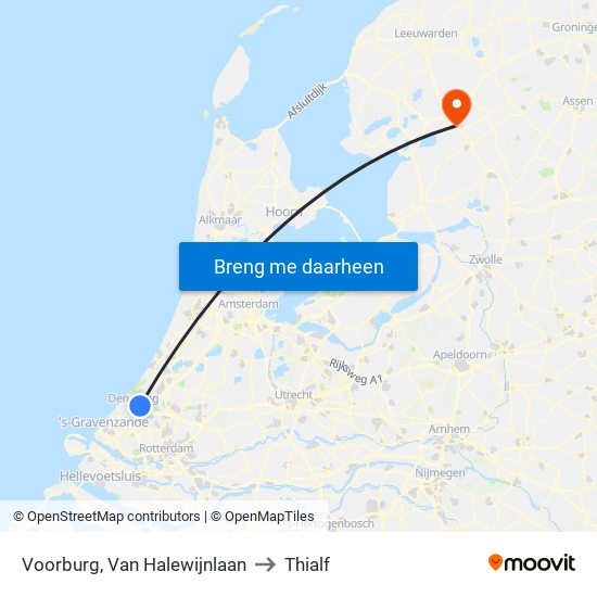 Voorburg, Van Halewijnlaan to Thialf map