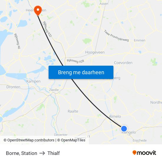 Borne, Station to Thialf map