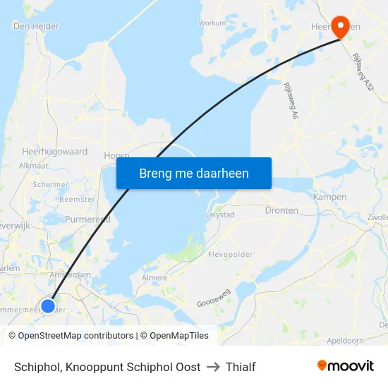 Schiphol, Knooppunt Schiphol Oost to Thialf map