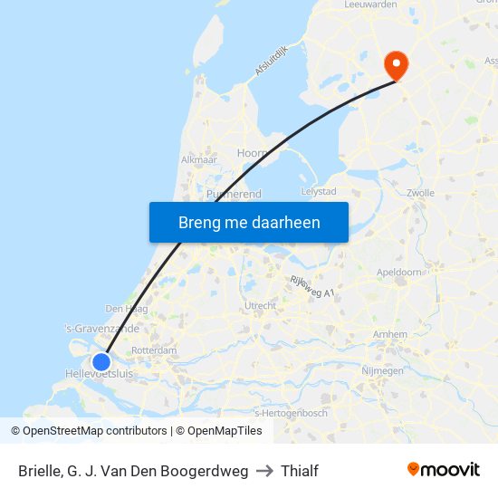 Brielle, G. J. Van Den Boogerdweg to Thialf map