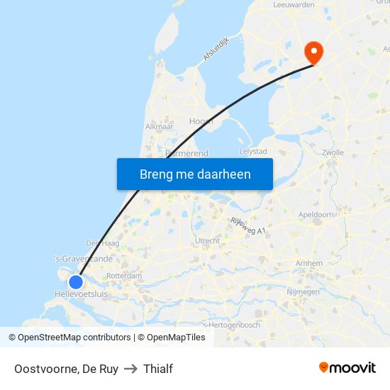 Oostvoorne, De Ruy to Thialf map