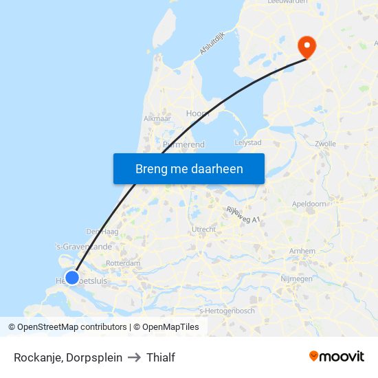 Rockanje, Dorpsplein to Thialf map