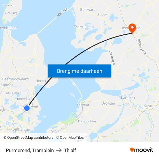 Purmerend, Tramplein to Thialf map