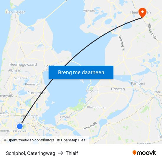 Schiphol, Cateringweg to Thialf map