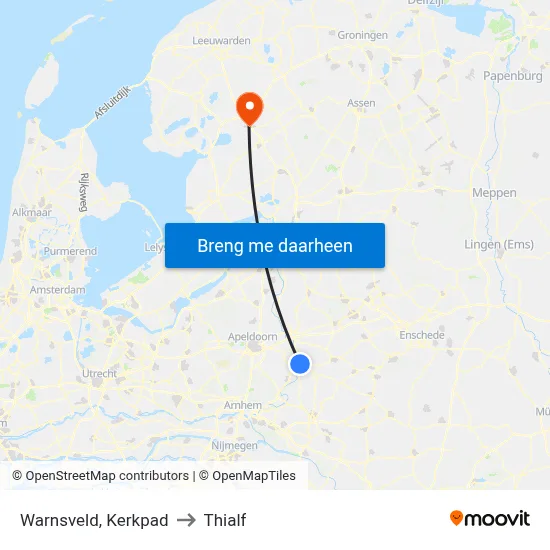 Warnsveld, Kerkpad to Thialf map