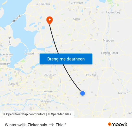 Winterswijk, Ziekenhuis to Thialf map