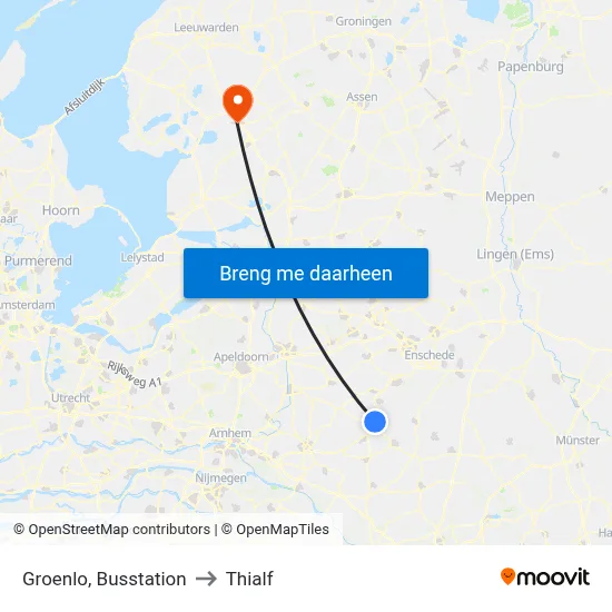 Groenlo, Busstation to Thialf map