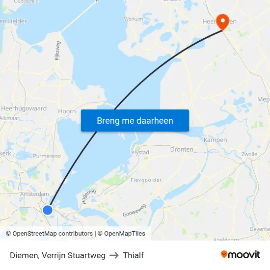 Diemen, Verrijn Stuartweg to Thialf map