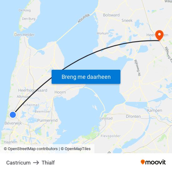 Castricum to Thialf map