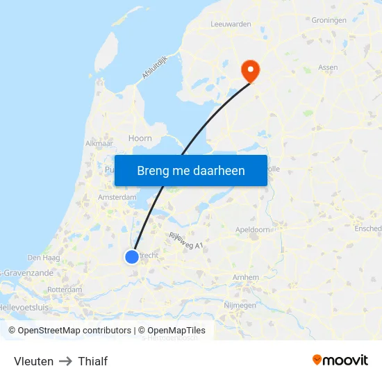 Vleuten to Thialf map