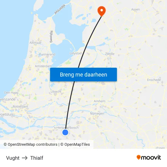 Vught to Thialf map