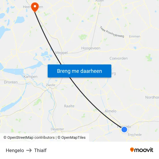Hengelo to Thialf map