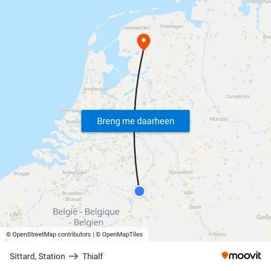 Sittard, Station to Thialf map