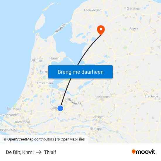 De Bilt, Knmi to Thialf map