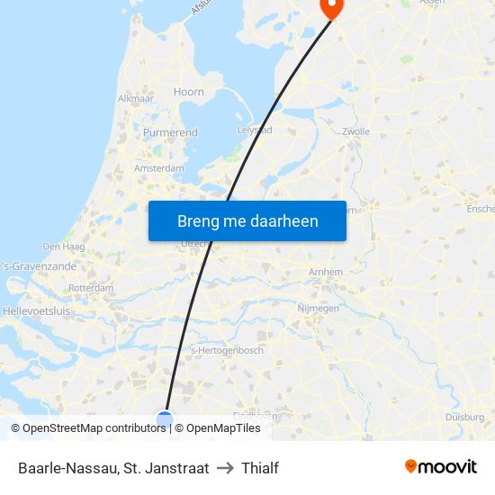 Baarle-Nassau, St. Janstraat to Thialf map
