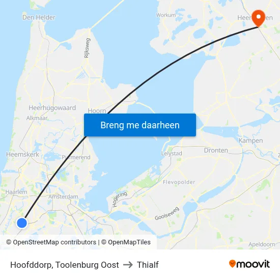 Hoofddorp, Toolenburg Oost to Thialf map