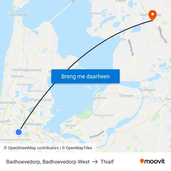 Badhoevedorp, Badhoevedorp West to Thialf map