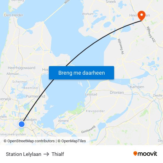 Station Lelylaan to Thialf map