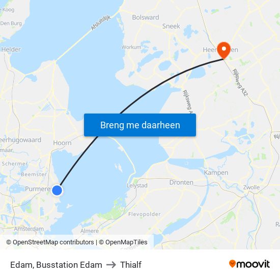 Edam, Busstation Edam to Thialf map