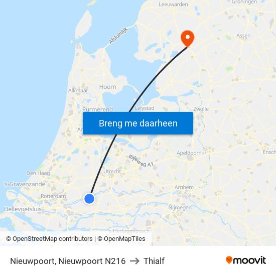 Nieuwpoort, Nieuwpoort N216 to Thialf map