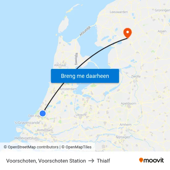 Voorschoten, Voorschoten Station to Thialf map